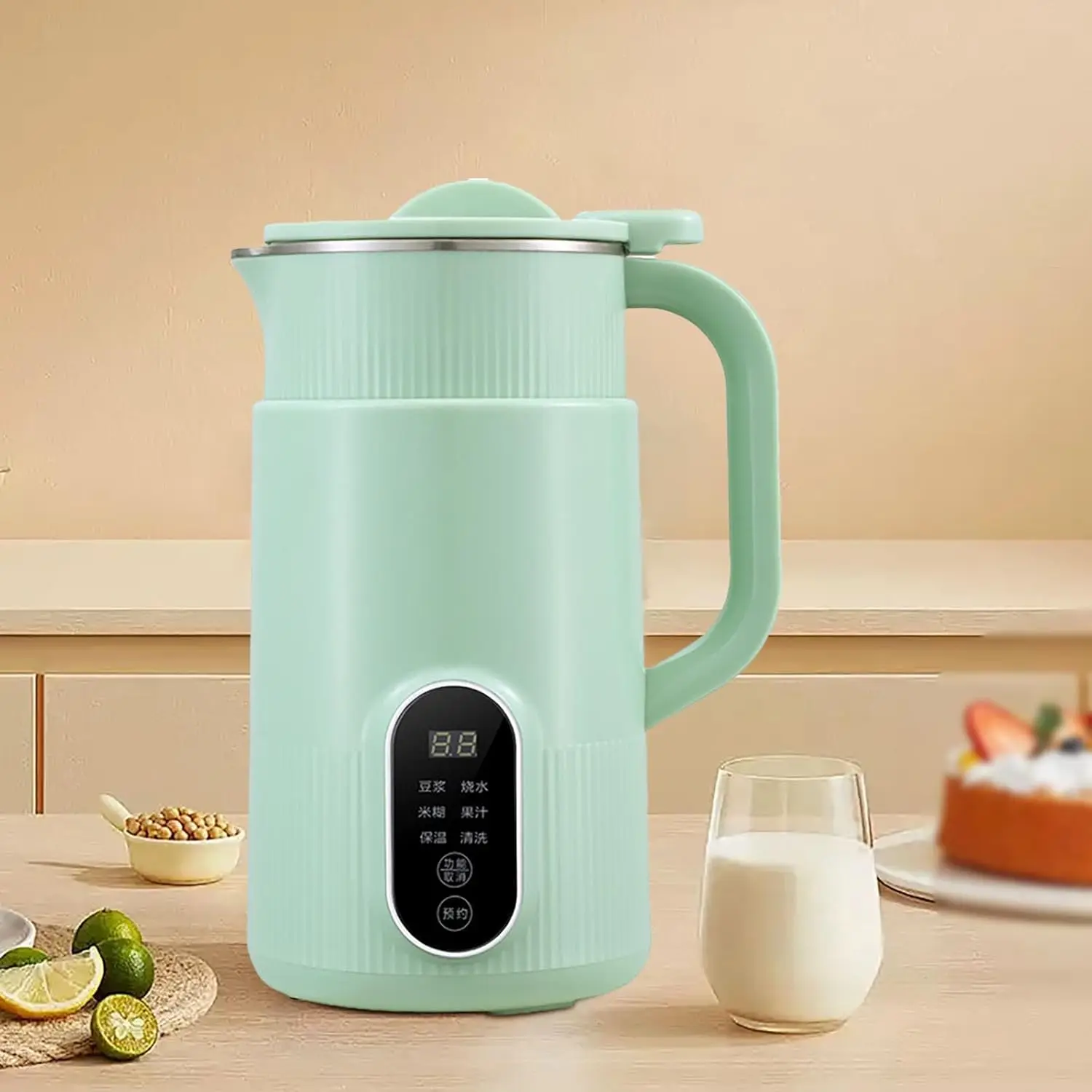 

Soya Milk Maker, Automatic Nut Milk Maker with Delay Start/Keep Warm/Self-Cleaning/Boil Water, Soy Machine for Homemade Almond,