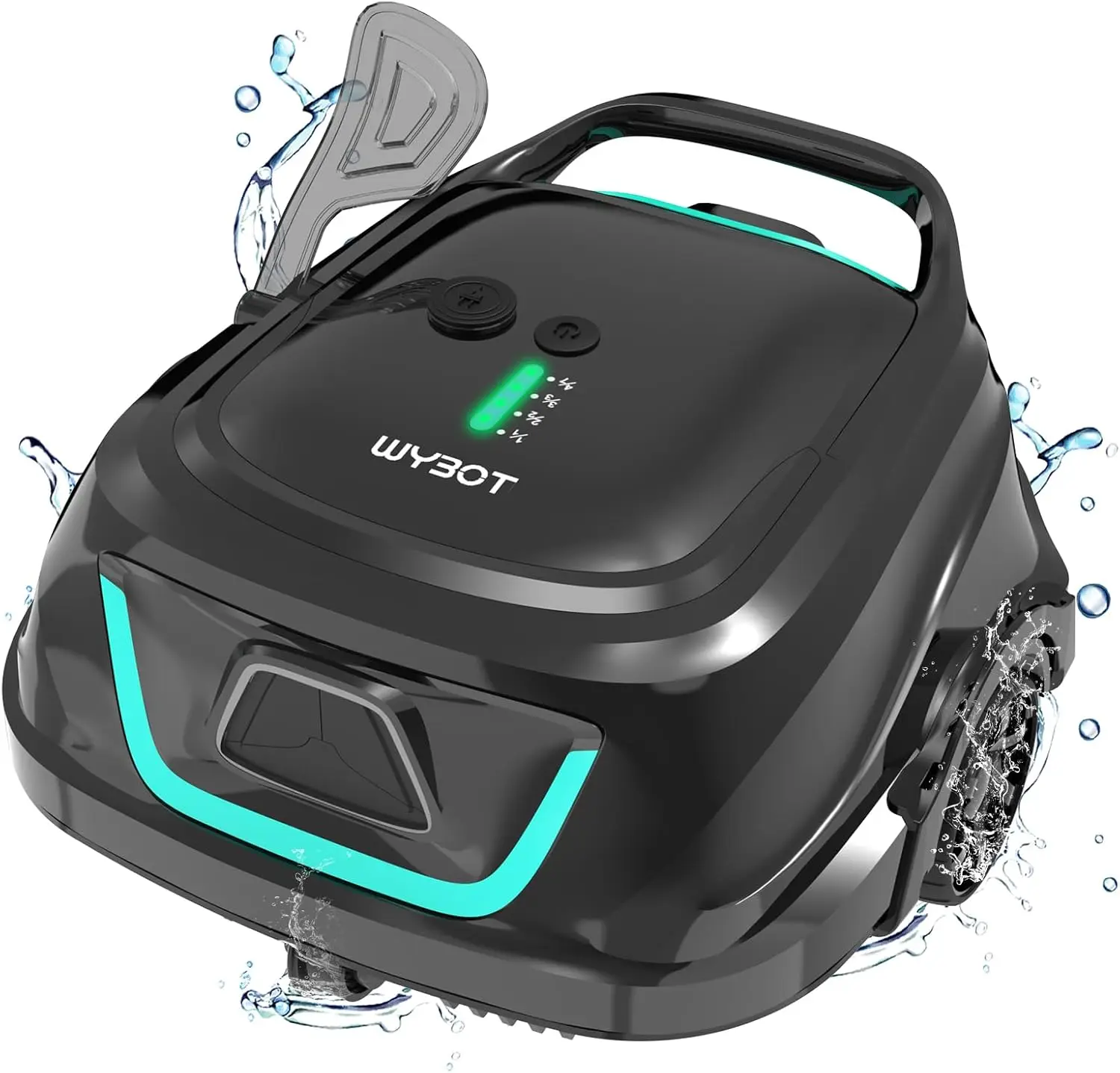 

Cordless Pool Vacuum with Double Filters, Robotic Pool Cleaner Last 120 Mins, 2.5H Fast Charging, LED Indica