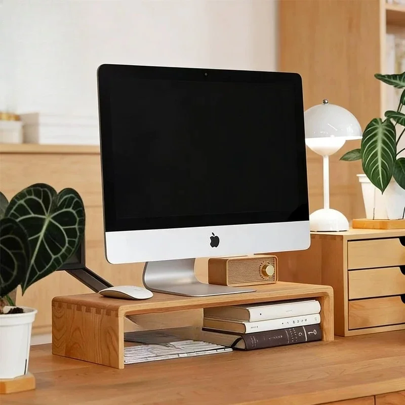 # Dorm Essentials Storage Rack Desk College Monitor Stand Display Shelf Household Wooden Akcesoria Do Pokoju Room Organizer