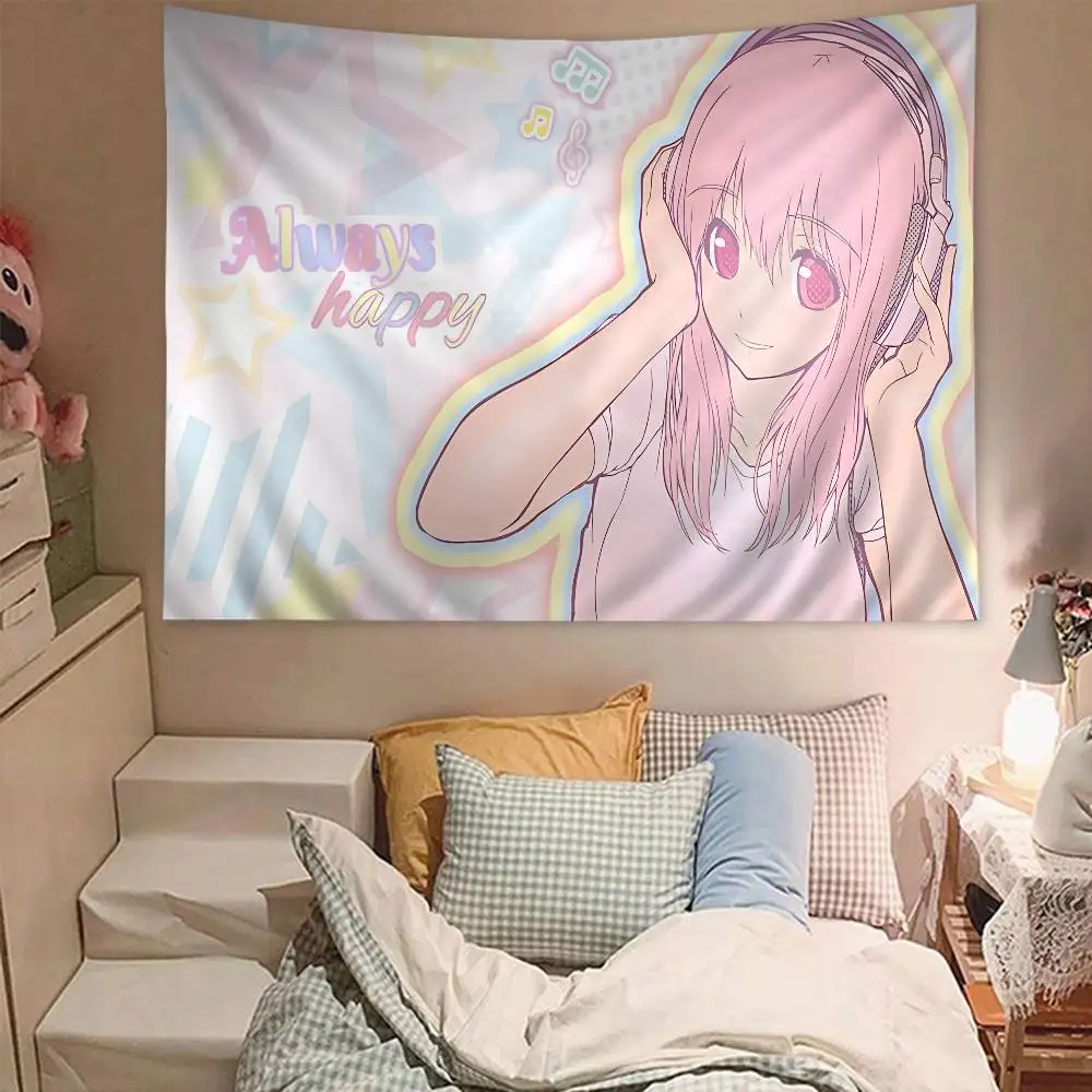 أنيمي سوبر سونيكو نسيج ملون للتعليق على الحائط - نمط ماندالا البوهيمي، ديكور فني جداري نابض بالحياة لمساحات أنيمي وبوهو #4