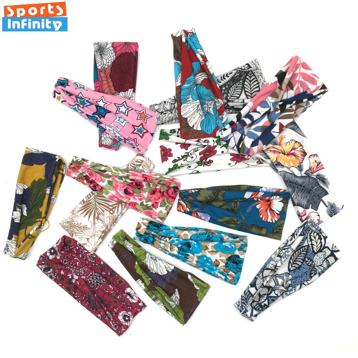 

Модная повязка на голову для йоги с принтом, женская спортивная повязка на голову, эластичная повязка для фитнеса, повязка на голову для бега, широкий платок, аксессуары для волос