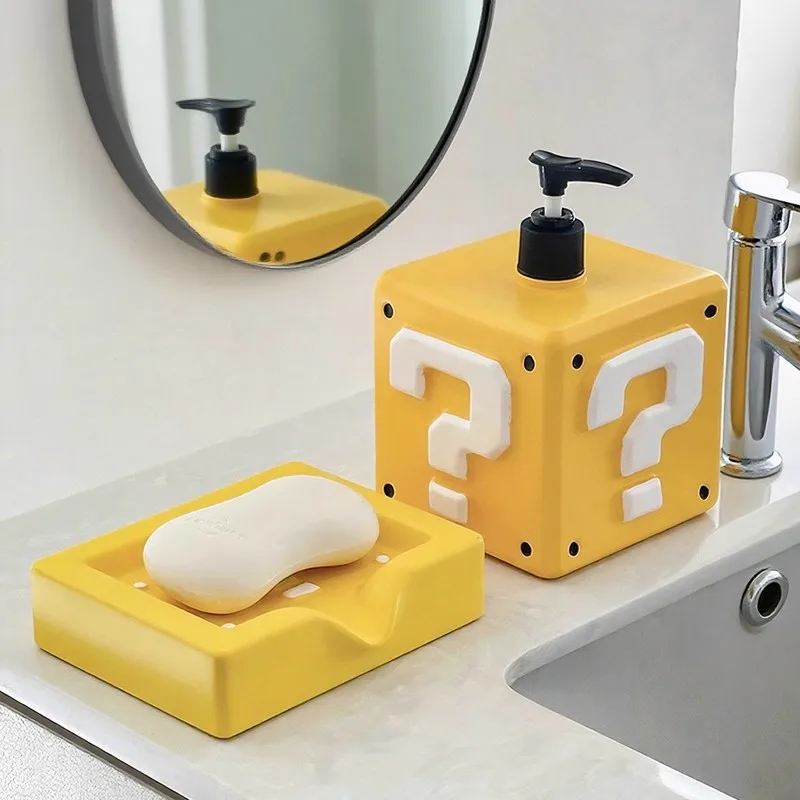 Question Mark Soap Dish Drain Tray Lotion Bottle Dispenser Bottle Premium Light Luxury Soap Box Soap Holder Bathroom Accessories