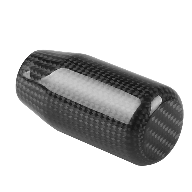 Style Universal Carbon Fiber Manual Gear Shift Knob With 3 Adapter For Most Car Decorations Classic Cylindrical Easy To Use