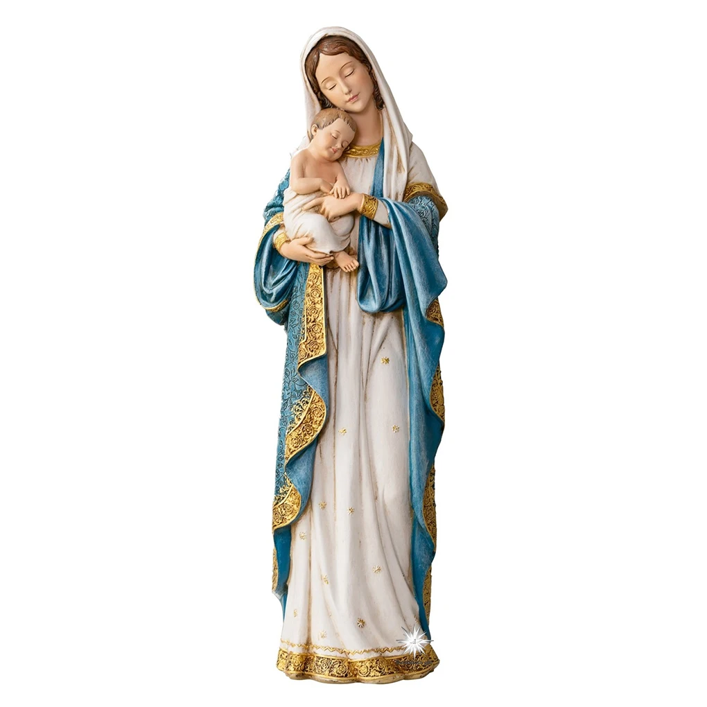 62cmH  Resin Religious Statues of Mary and Baby Jesus Sculpture  Our Lady Figurine Catholic Ornament Craft Home Decor