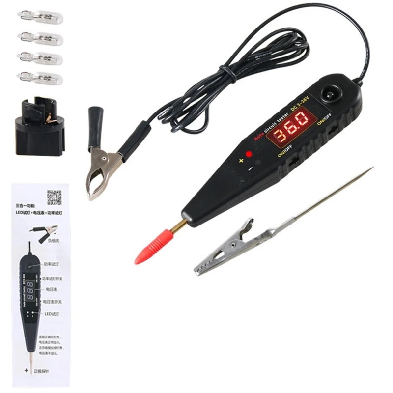 Automotive Circuit Tester Power Circuit Diagnostic Tool with Voltmeter Probe-Kit Drop Shipping