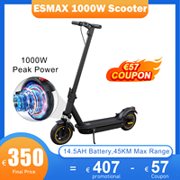 JUICEASE 10 Inch Scooter Electric 35KM/H Air Tire 1000W Peak Power Electric Kick Scooter 14.5AH Capacity Folding Citycoo Scooter