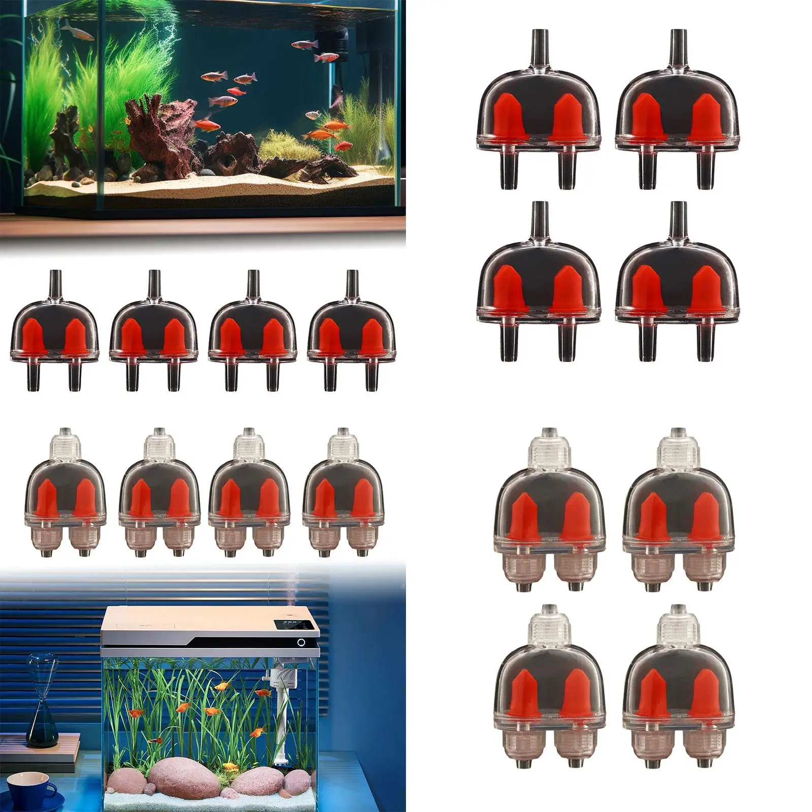 4x Aquarium Air Check Valves Non Backflow Fish Tank Accessories for 4mm Tube