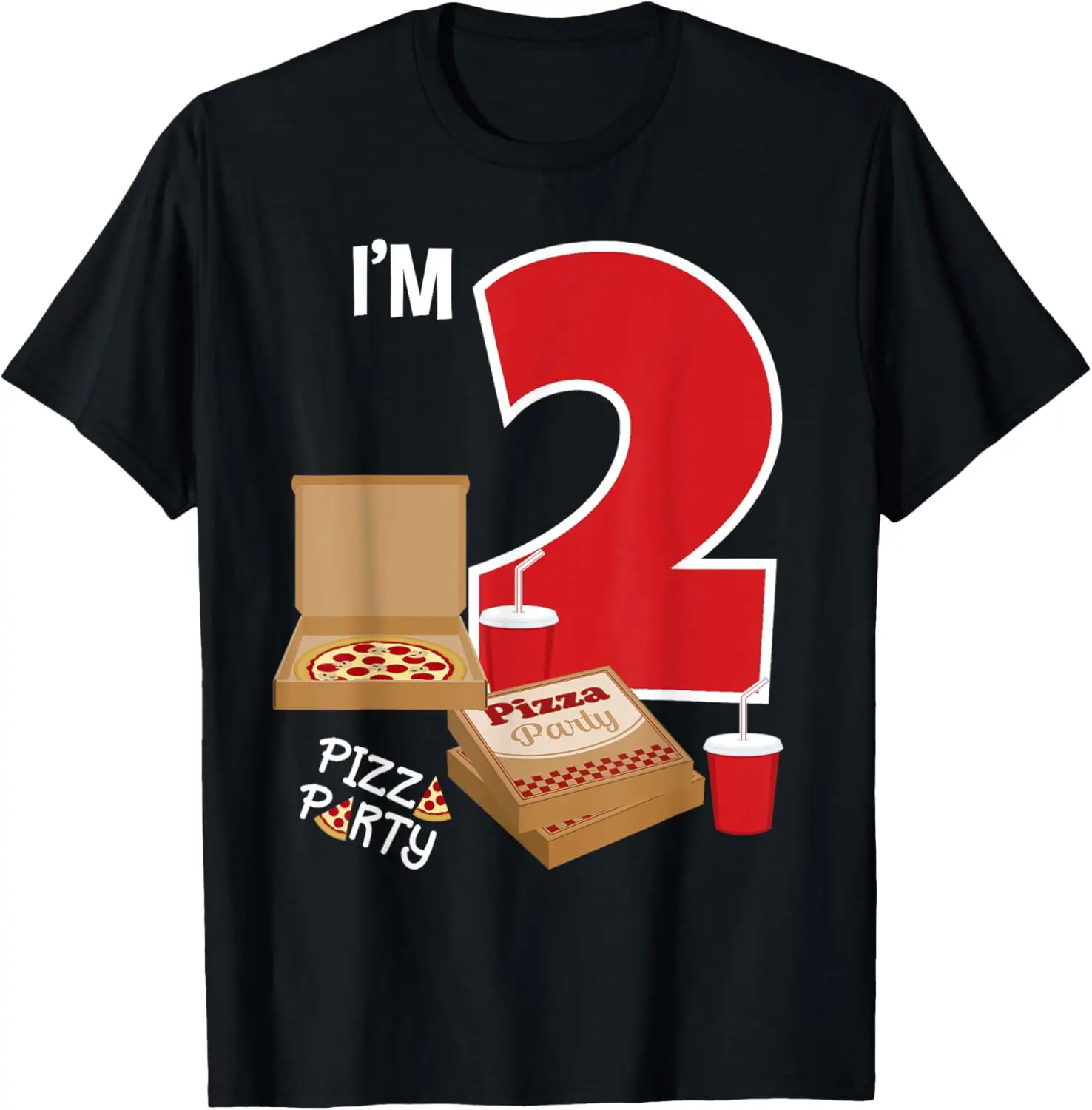 

I'm 2 Pizza Theme Birthday Pizza Lover Pizza Party 2nd Bday T-Shirt