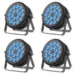 U'King 4PCS 18x12W RGBWA+UV Lights 6in1 LED Lighting DMX512 Disco Light Professional Stage DJ Equipment Aluminum LED Par Light
