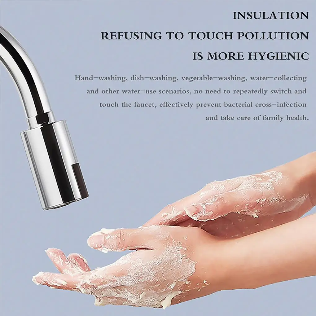 Intelligent Touchless Faucet Sensor Mixer Red Light Sensing Sprayer Adapter USB Charging Faucets Nozzle for Bathroom