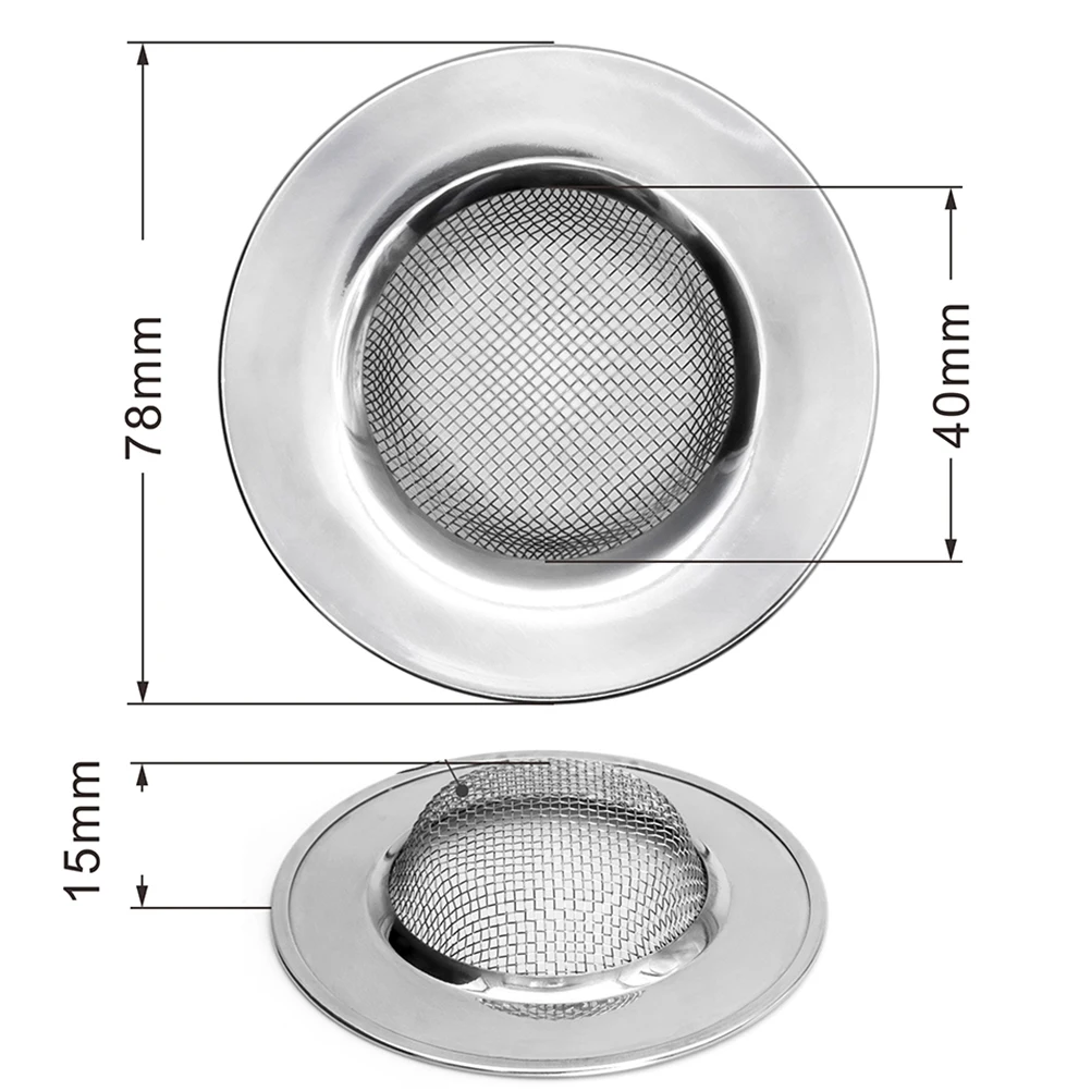 

4 Pcs Stainless Steel Sink Filter Durable Draining Cover Kitchen Bathroom Hair Stopper Easy Strainer Long Lasting