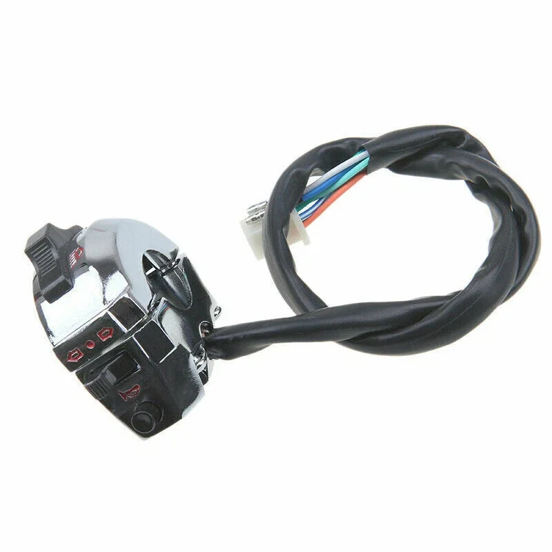 1pcs 22mm Motorcycle Handlebar Switch Assembly Left/ Right Handlebar Turn Signal Horn And Indicator Control Switches