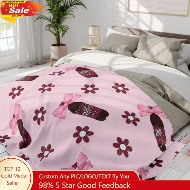 

Pepper with Coquette Bow Flat Velvet BlanketMultipurpose Soft Office Bedding Blanket PlushThin Quilt Custom Blankets