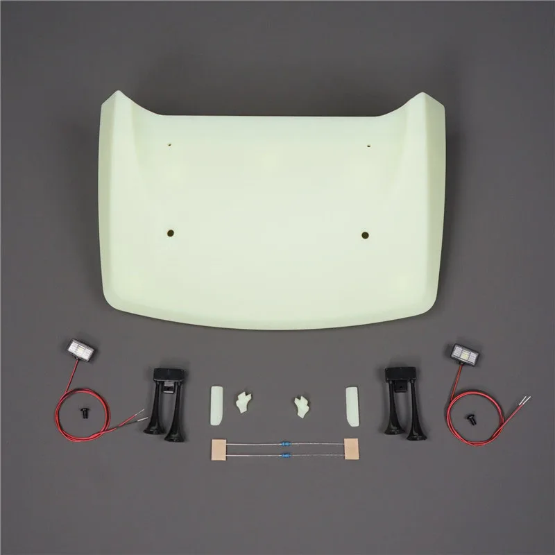 1:14th Scale Simulation High Top Spoiler Kit with LED Lights for Tamiya RC Truck LVECO Car Accessories view 2