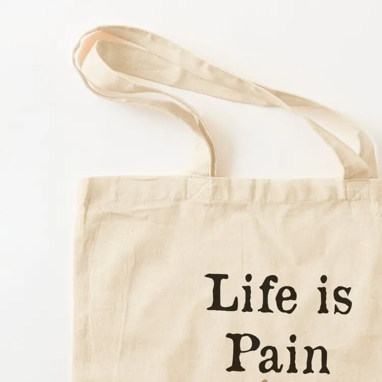 الحياة هي الألم أو الشوكولاتة! حمل حقيبة قماش حمل أكياس الحلوى قماش ستوتي حقيبة حمل حقيبة الرجال #3