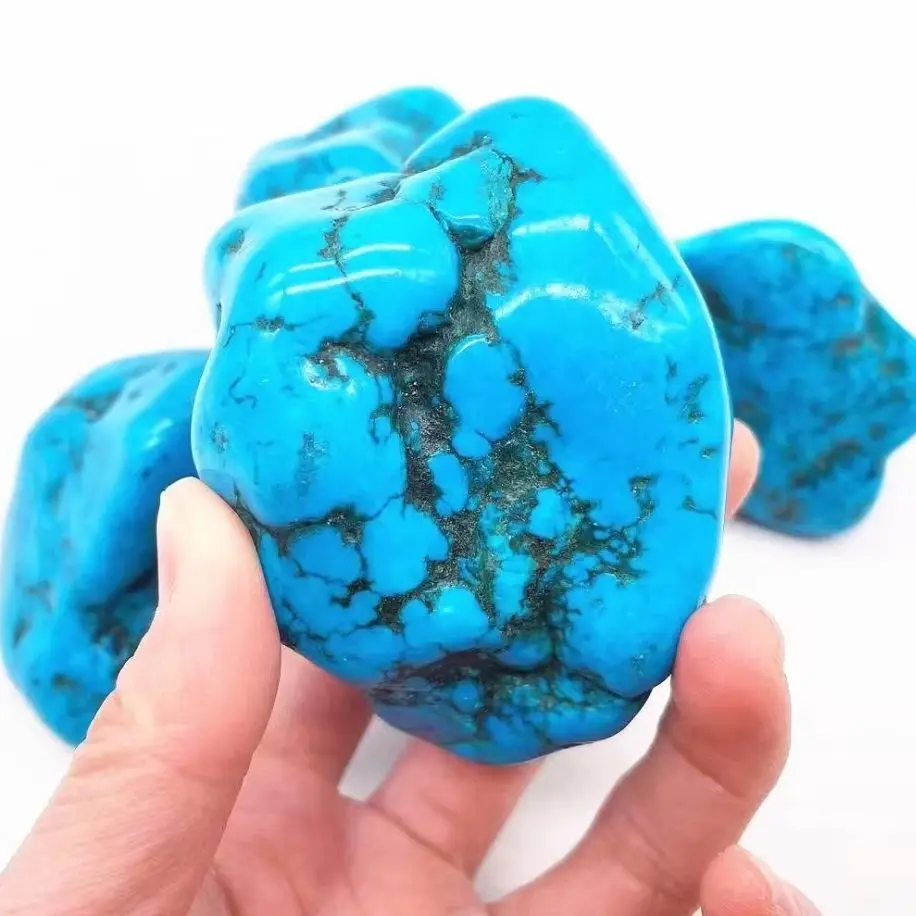 Cristal turquoise bleu naturel irrégulier, spécimen minéral, pour la fabrication de bijoux et la décoration de la maison et du bureau