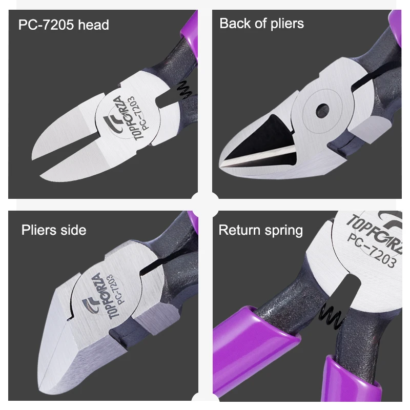 Side Cutters 45 Degree Diagonal Cutting Pliers Plastic Burrs Nippers Side Snips Flush Cutters Pliers Electronic Parts Shears