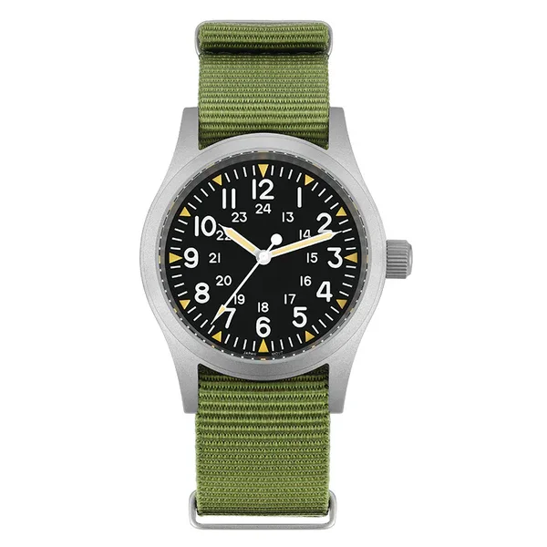 Militado ML05 Vintage Watch VH31 Sweep Second Movement Domed Sapphire Crystal With High Clear AR Coating Luminous 38mm Watches image 3