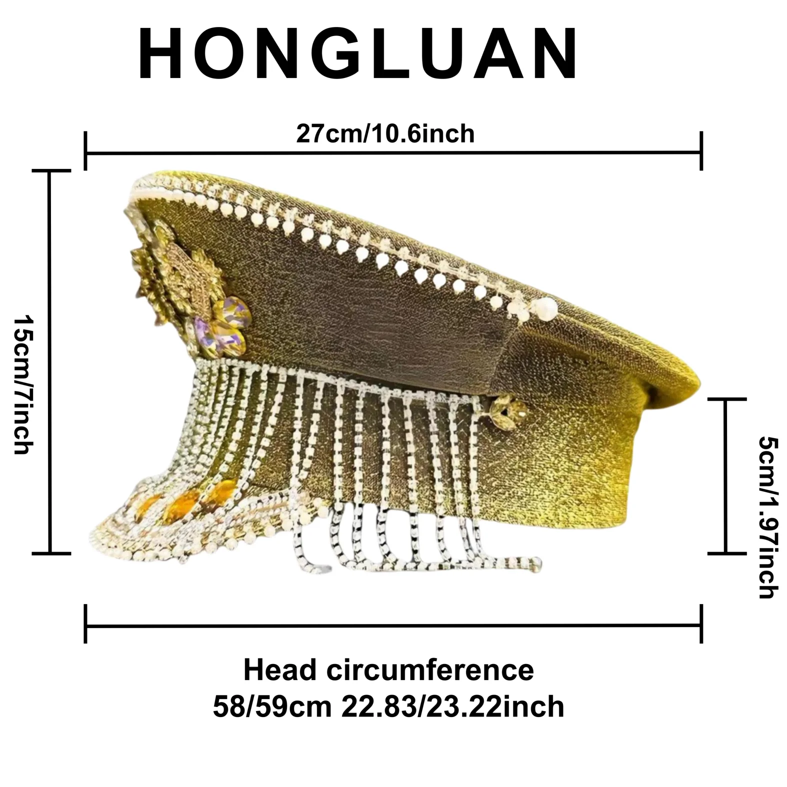 HongLuan Luipaard Halloween-kostuumhoed, Kapitein Hoeden Strass voor Burning Man Festival Vrouw, Cosplay Vrouwelijke Accessoires