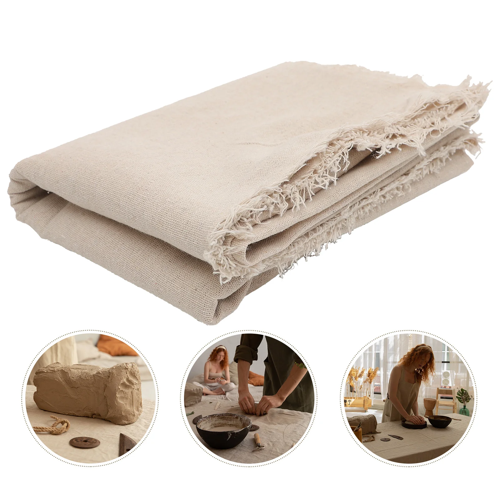 Pottery Cloth Liner Natural Colors Tablecloth Linen Pad Home Simple Decoration Plain Mat Flax Dining Restaurant Hotel