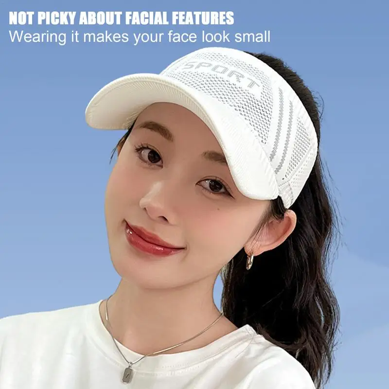 Summer Empty Top Sun Hats for Women UV Protection Sun Visor Hats Breathable Sport Tennis Golf Running Sunscreen Baseball Caps