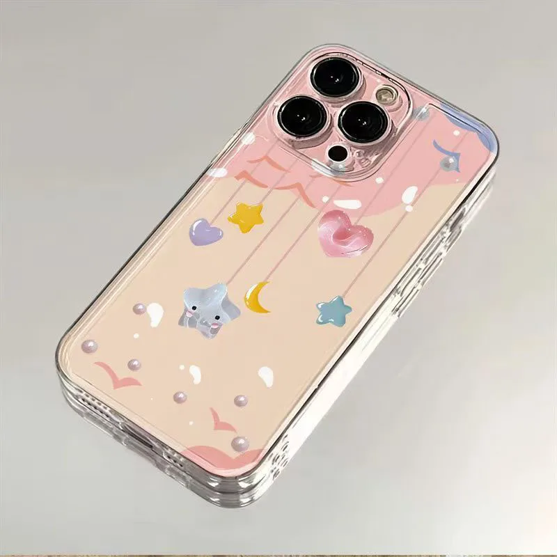 Romantic Star Phone Case For iPhone 16 15 14 13 12 11 Pro XS MAX 7 XR 8 7 Plus Clear Cover Fundas