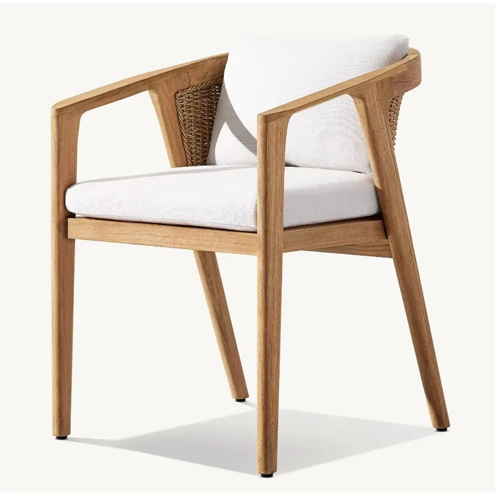 أطقم حديقة الفناء الخارجية من LUXORA كرسي بذراعين لتناول الطعام في منتجع الفندق، أثاث حديث فاخر، كرسي بذراعين لتناول الطعام