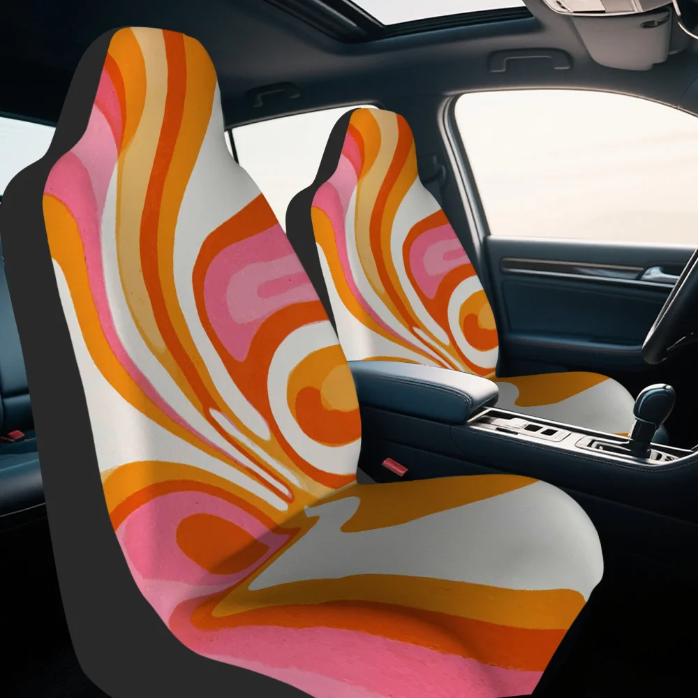2pcs, Wave Pattern Car Seat Covers, Fit For Front Seats, Adds Comfort And Fashion To Driver And Passenger Seats, Perfect Gift