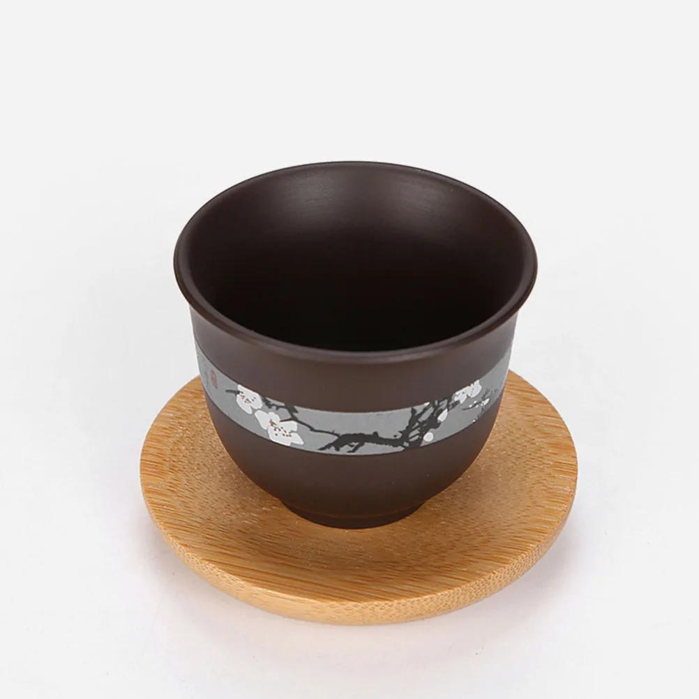 

4 Pcs Bamboo Coaster Desk Cup Mat Round Non Slip Heat Insulation Table Mug Pad Khaki Color Protective Kitchen Dining Accessories