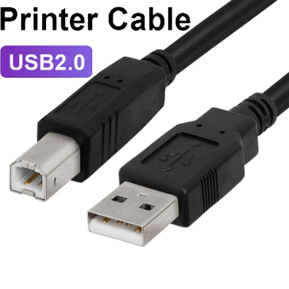 

High Speed USB 2.0 A Male to Type B Male Cable for Canon Epson HP ZJiang Label Printer Akai MPK25 Scanners USB Printer Cord