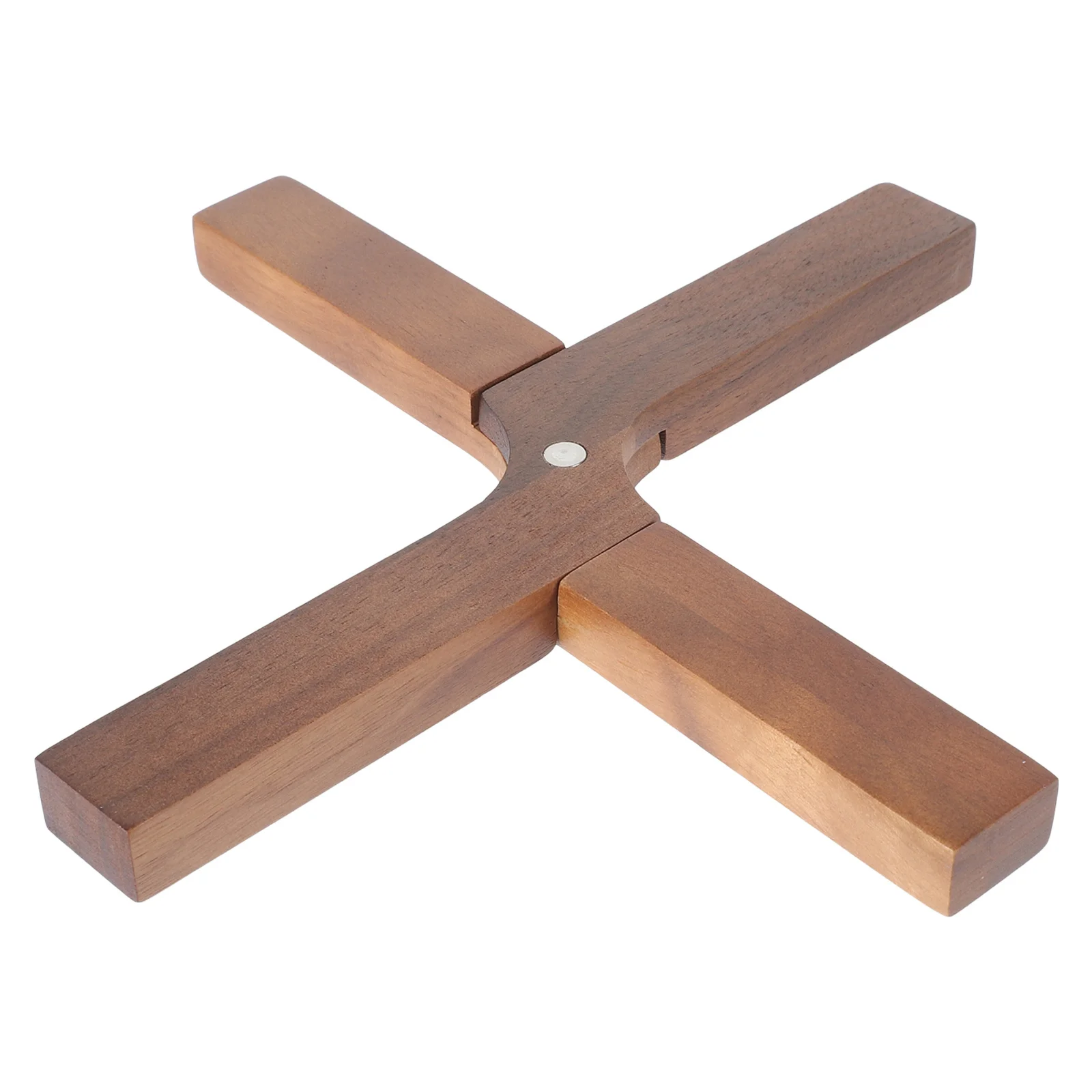 

1Pcs Foldable Walnut Wood Bowl Mat Heat Insulated Pot Holder Multipurpose Teapot Mat Kitchen Dining Decoration