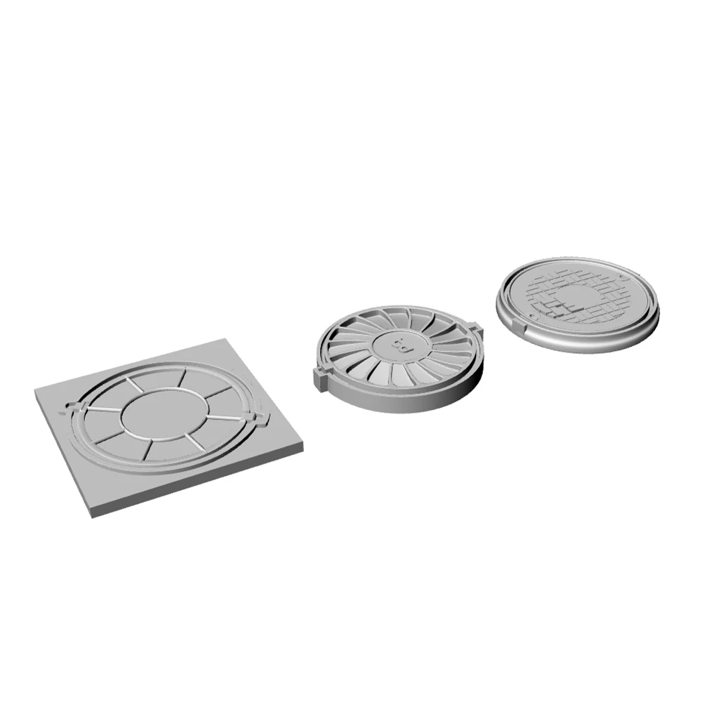 Yao's Studio LYT172 1/87 1/64 1/72 1/100 HO Square and Circular Well Cover Drain Plate Miniature Factory Building Military