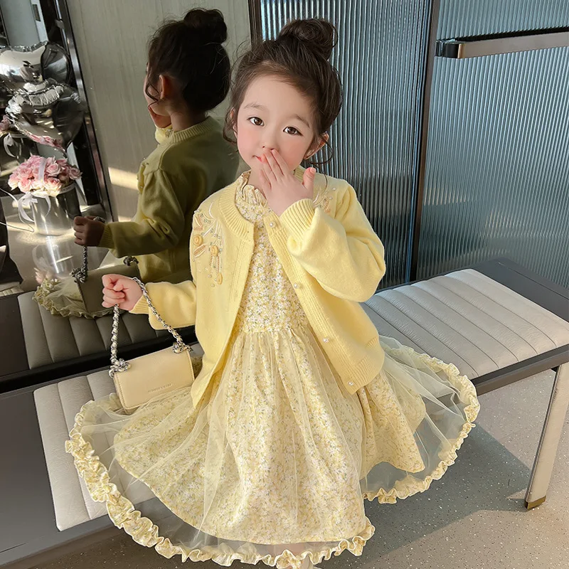 

Girl Dress Suit 2024 New Spring Style Baby Princess Dress Spring Style Girls Spring Skirt Children Dress Baby Girl Dresses