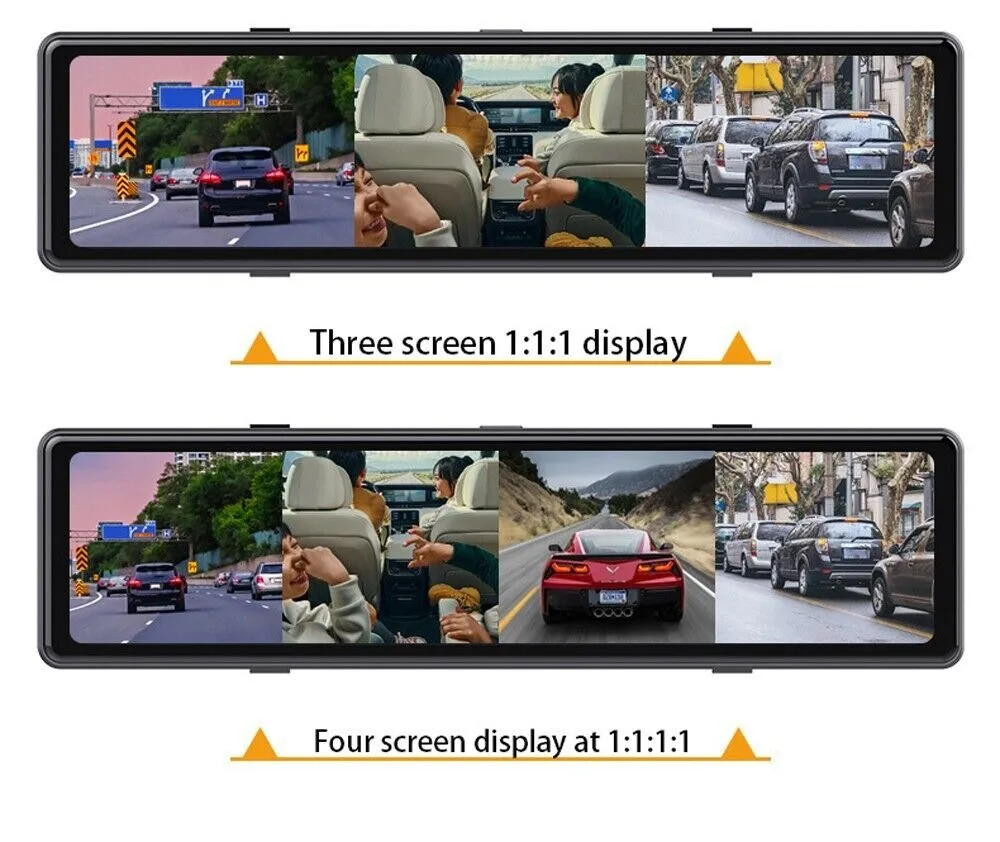 Lastbus 12 Inch 4 channel 4K Front Cam+1080P Side View + Rear View Dash Cams Mirror WIFI Car DVR Camera Recorder with ADAS BSD - Image 3
