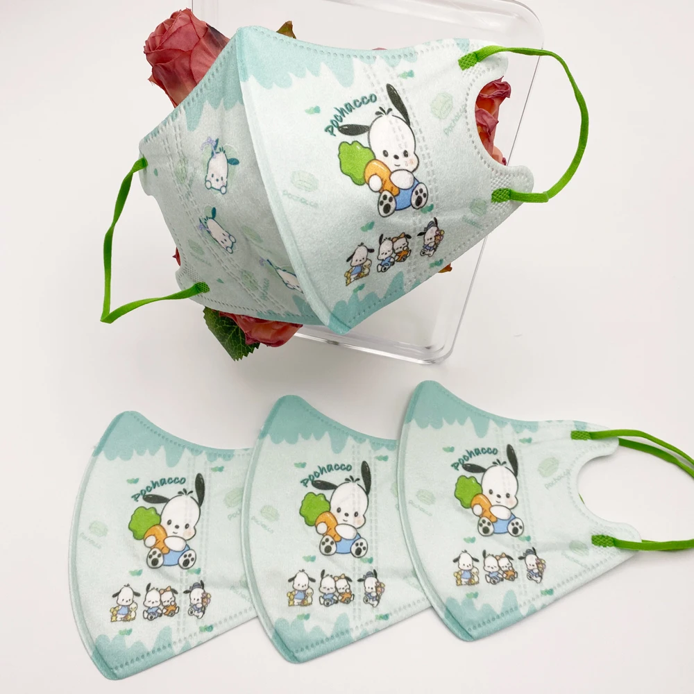 

10 шт., одноразовая маска Hello Kitty Kuromi Melody Cinnamoroll PomPomPurin, 3D стереоскопическая тонкая дышащая маска