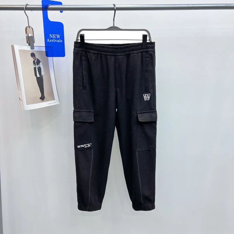 

Мужские модные спортивные брюки с вышивкой букв, повседневные рабочие штаны, молодежные брюки с манжетами, трендовые спортивные штаны для весны и лета