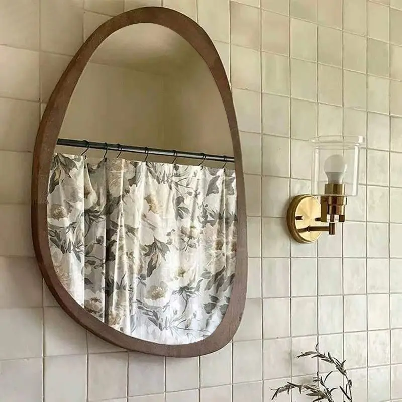 مرآة تزيين معلقة على الحائط من القرون الوسطى، مرآة حمام للمرحاض الأمريكي الصلب