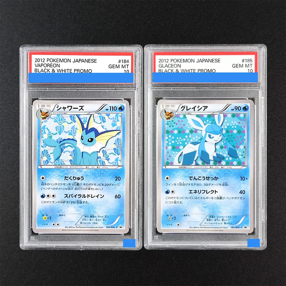 

DIY PTCG Rating Card Japanese Vaporeon #184 Glaceon #185 BW-P Promotional cards 10Points Game Collection Card Toy