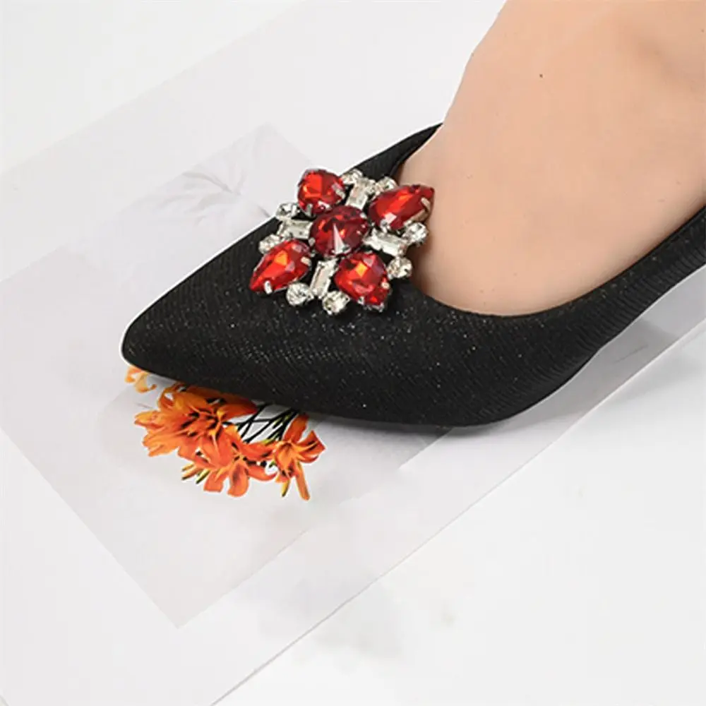 Clips de Metal brillantes para zapatos, diamantes de imitación de cristal, decoración de zapatos de novia, hebilla extraíble para boda