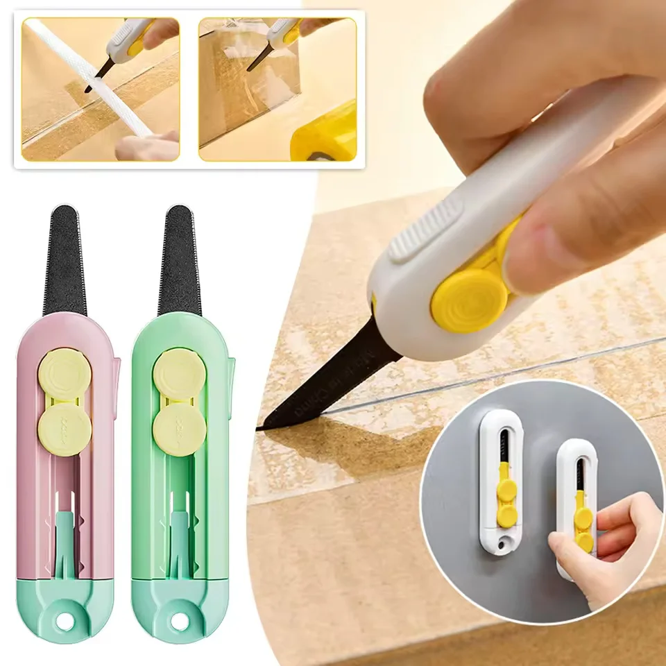 1/10PCS Magnetic Mini Box Cutter Paper Cutter Portable Folding Knife Pocket Knife Replaceable Blade Opening Envelope Carton