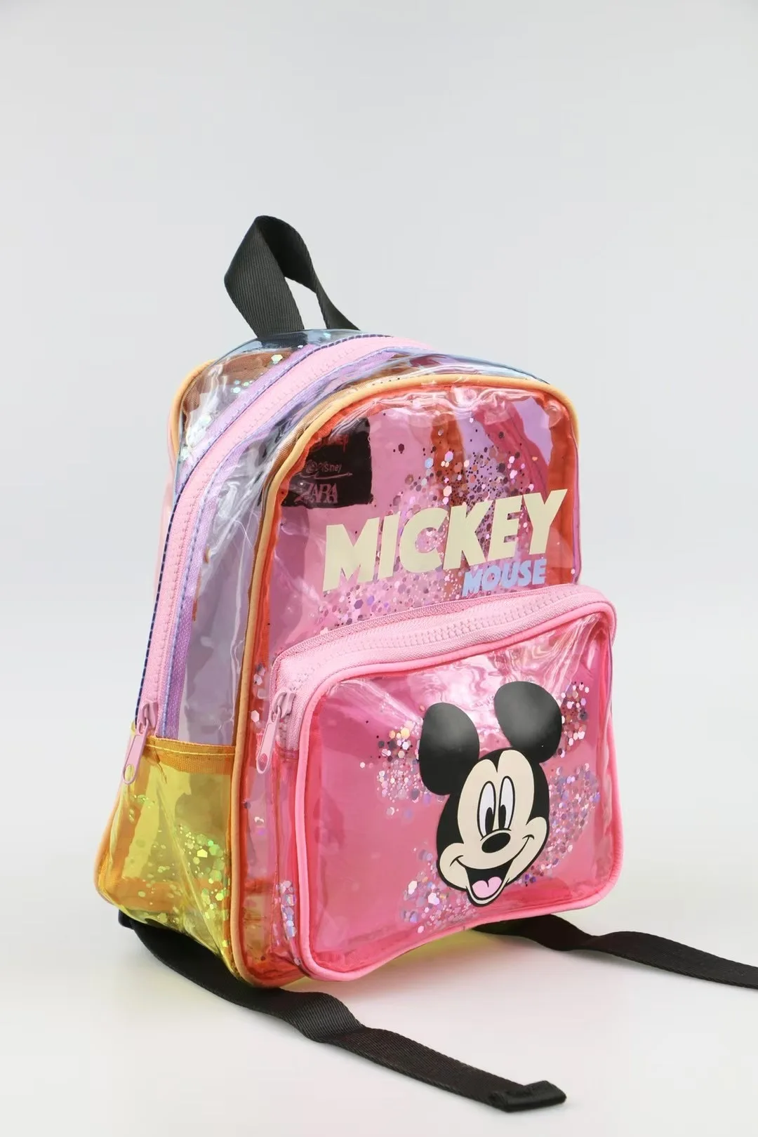 Nueva mochila de lentejuelas de Mickey Mouse de dibujos animados de Disney, bolso escolar para guardería, regalo para niñas