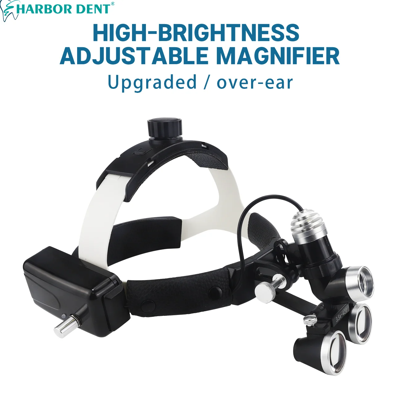 

Dental Loupe 2.5X/3.5X Magnifier With 5W LED Head Light Lamp for Lab Binocular Loupes Brightness Adjustable Headlamp 2X Battery