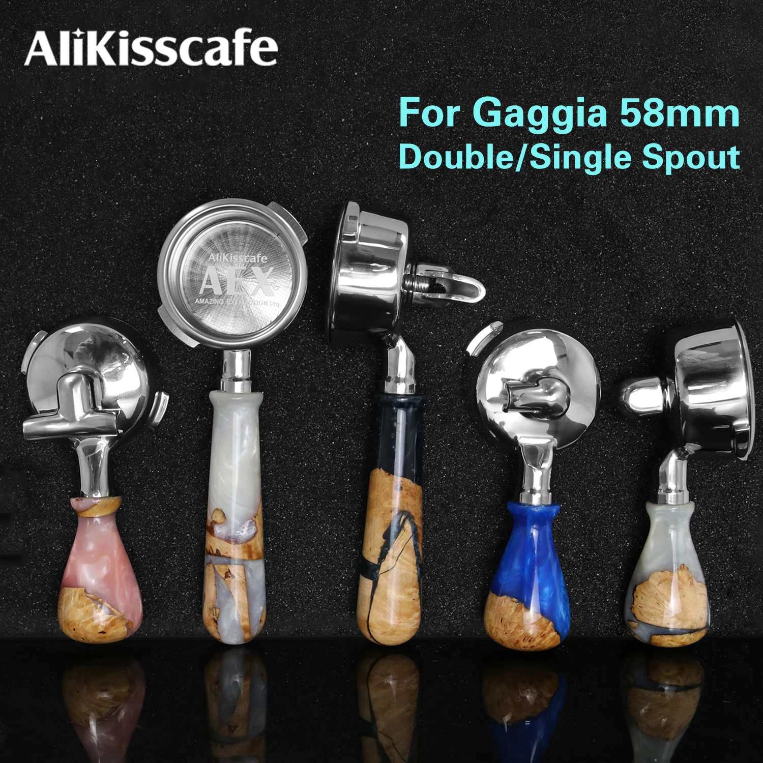 

AliKisscafe 58 мм портафильтр для кофе для GAGGIA Classic Pro с двойным носиком, аксессуары для эспрессо-машины, инструменты для бариста