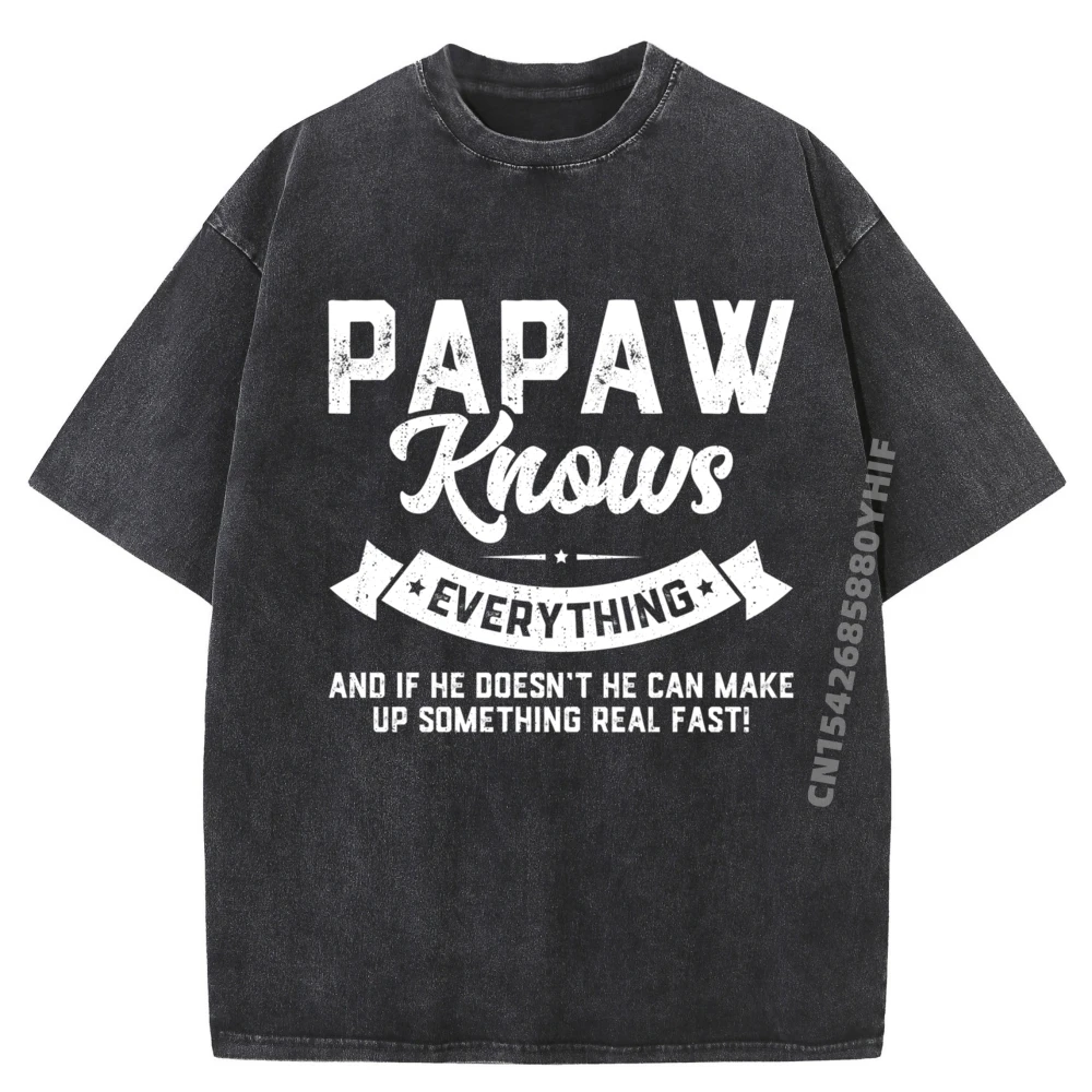 

Papaw Knows Everything 60-я забавная футболка с изображением графика, женская и мужская одежда, большая и высокая потертая футболка большого размера