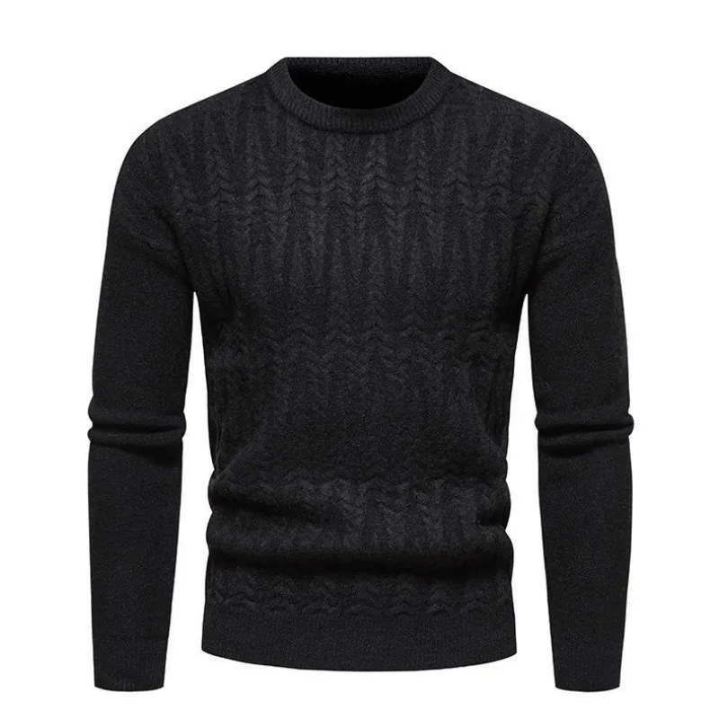 Autumn New Young Men's Knitted Sweater Slim-fitting Crew Neck Pullover Casual Multi-color Bottoming Shirt