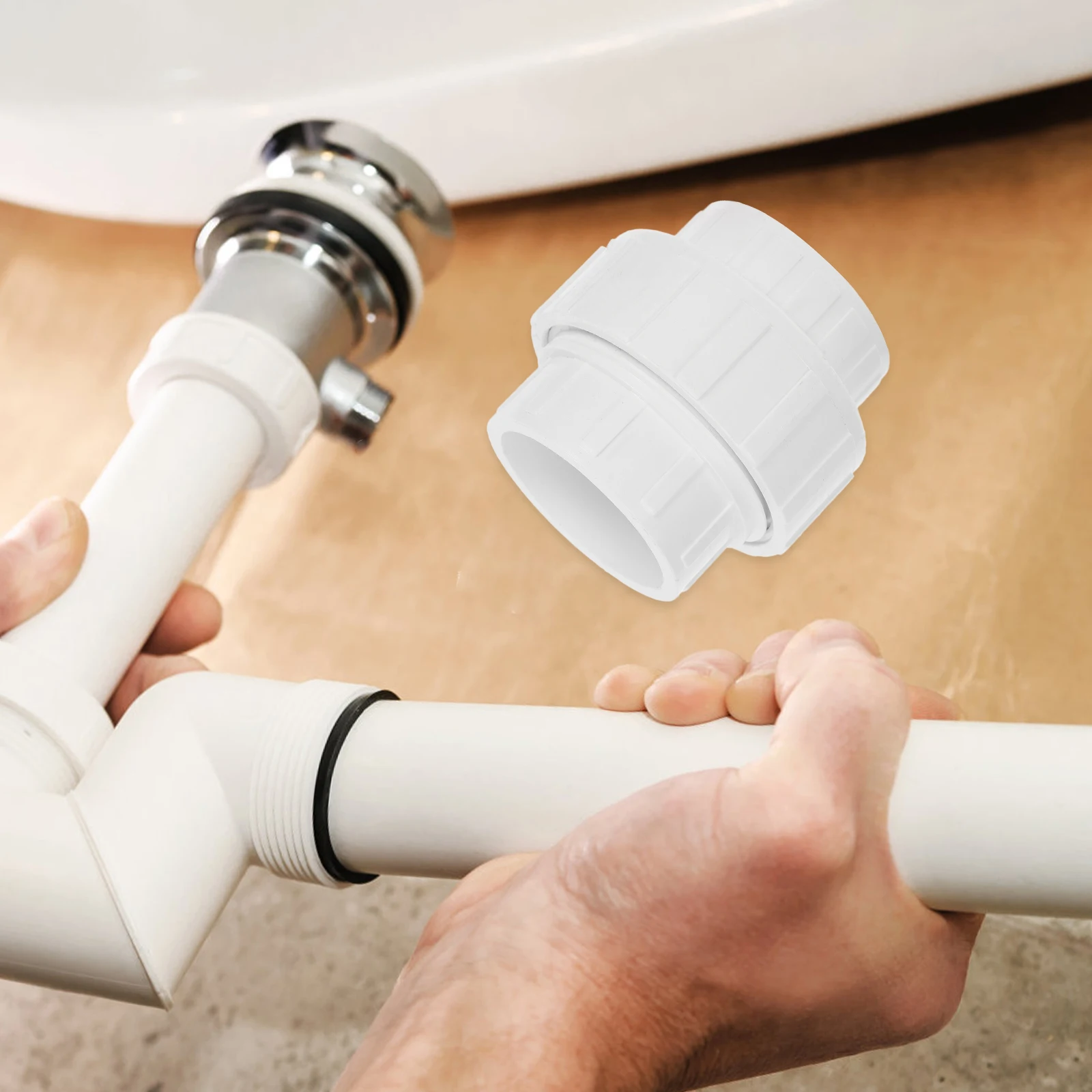 

2pcs PVC Union Joint Plastic Pipe Fitting Leakproof Socket Connector for Garden Hose Spa Pool Irrigation Systems