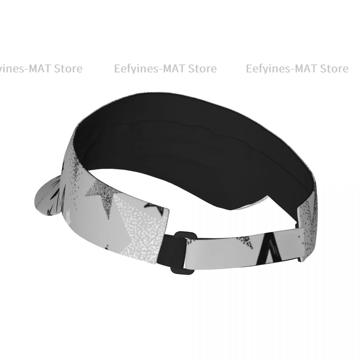 Summer Sun Hat Men Women Adjustable Visor Top Empty Black White And Golden Stars Sports Tennis Golf Running Sunscreen Cap