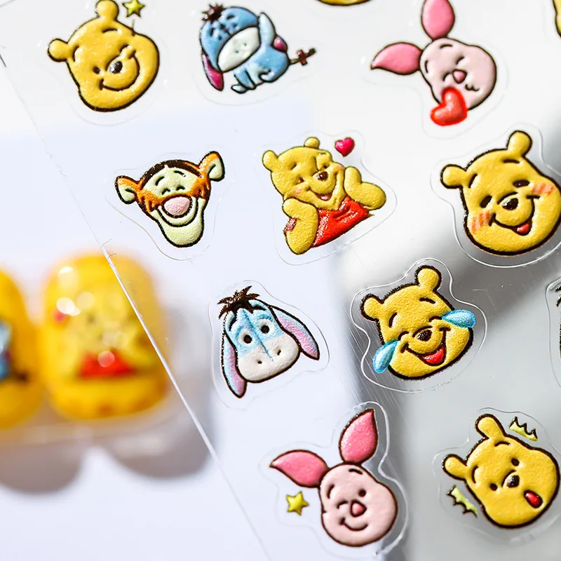 Advanced 5D Stereo Bronzing Nail Stickers Nail Accessories Nail Sliders Disney Mickey Mouse Winnie the Pooh Adhesive Stickers