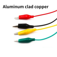 10pcs 50cm Aluminum Clad Copper Alligator Double-ended Clips Crocodile Cable Alligator Jumper Wire Test Leads Alligator Clips