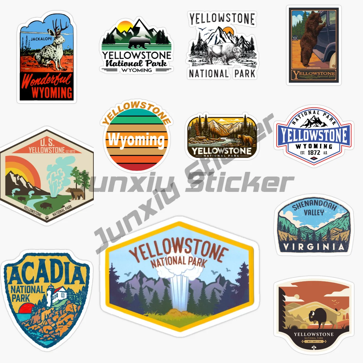 

Yellowstone Park Creative Sticker Wall Room Truck Motorcycle Car Window Glass Bicycle Van Helmet Camper Off-road PVC Decal
